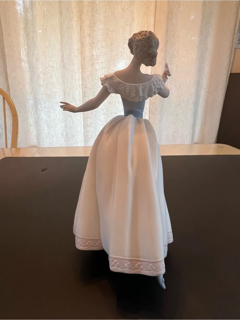 Elegant White Porcelain Ballerina Figurine Decorative Accent